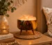 Olive Glow rock salt lamp with olive wood and Siwa salt crystals – W1