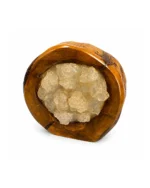 Olive Orbit rock salt lamp with olive wood and Siwa salt crystals – W10