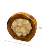 Olive Orbit rock salt lamp with olive wood and Siwa salt crystals – W10
