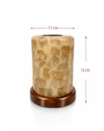 Light Mosaic rock salt lamp with olive wood and Siwa salt crystals – W2