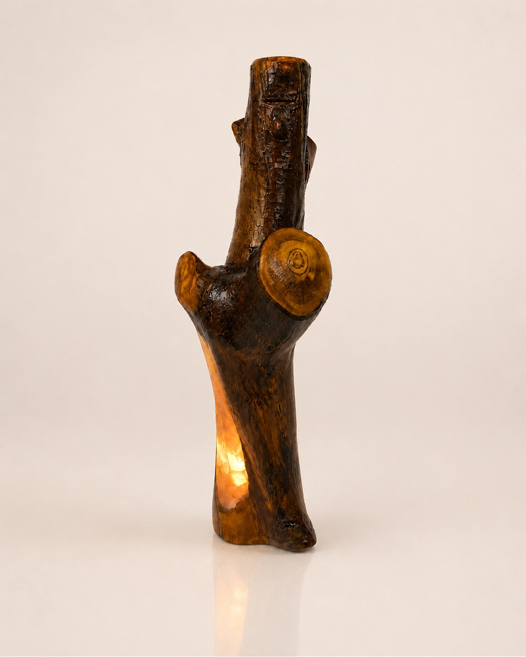 w6-01 Olive Soul rock salt lamp with natural olive wood and Siwa salt crystals