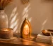 Olive Leaf rock salt lamp with olive wood and Siwa salt crystals – W8