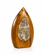 Olive Leaf rock salt lamp with olive wood and Siwa salt crystals – W8