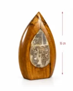 Olive Leaf rock salt lamp with olive wood and Siwa salt crystals – W8