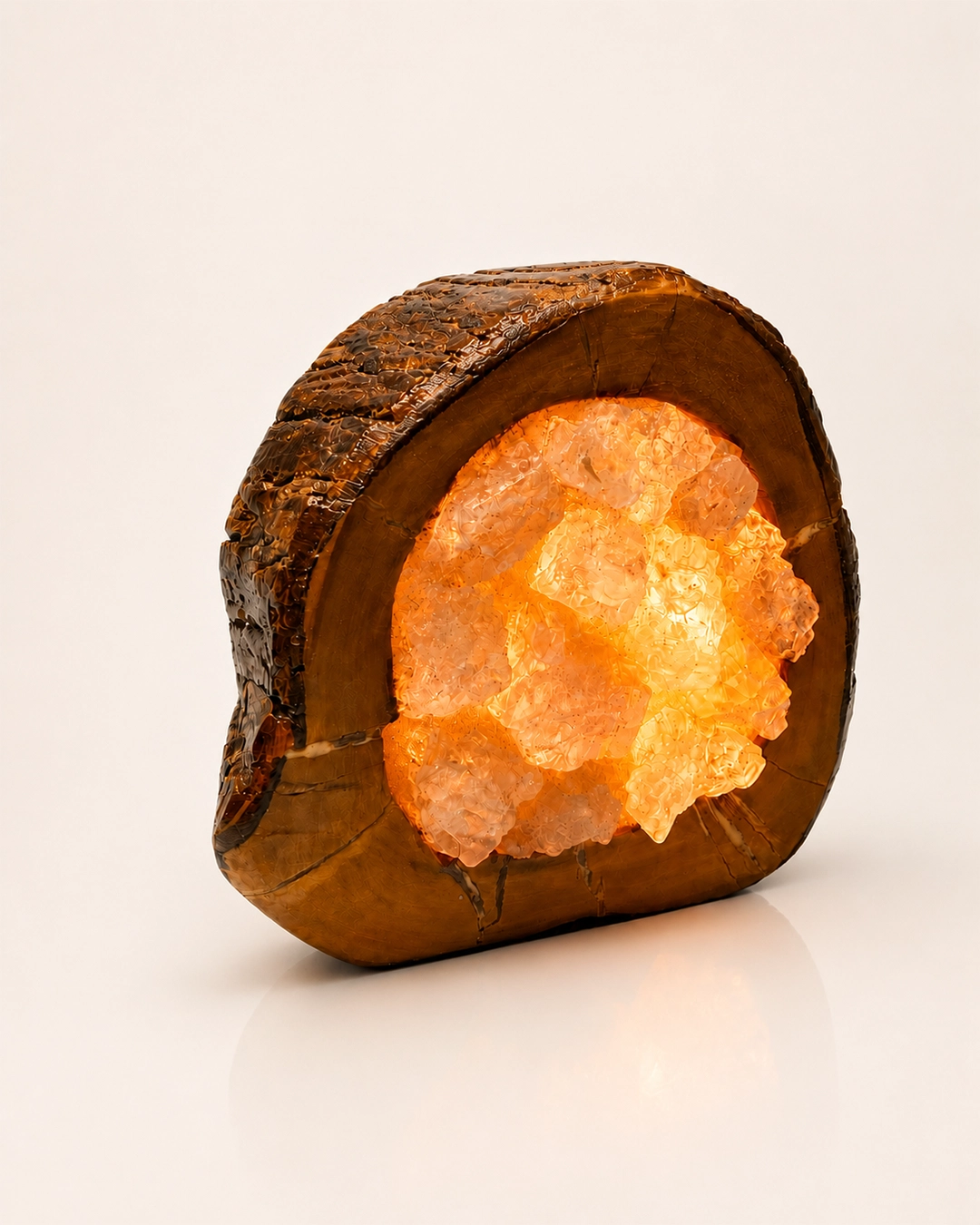 w9-01 Olive Sun rock salt lamp with olive wood and Siwa salt crystals – W9